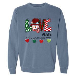 Love Tutu Life Snow Xmas Happy Family Merry Christmas Cute Gift Garment-Dyed Sweatshirt