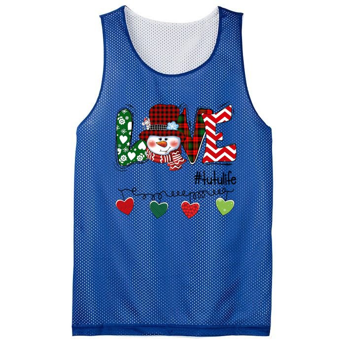 Love Tutu Life Snow Xmas Happy Family Merry Christmas Cute Gift Mesh Reversible Basketball Jersey Tank