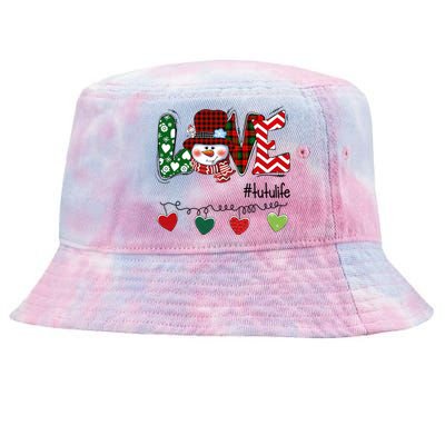 Love Tutu Life Snow Xmas Happy Family Merry Christmas Cute Gift Tie-Dyed Bucket Hat