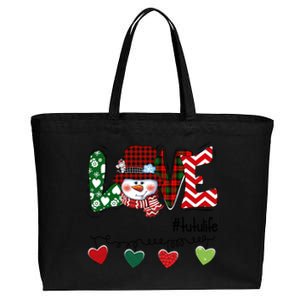 Love Tutu Life Snow Xmas Happy Family Merry Christmas Cute Gift Cotton Canvas Jumbo Tote