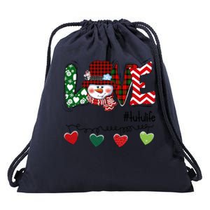 Love Tutu Life Snow Xmas Happy Family Merry Christmas Cute Gift Drawstring Bag