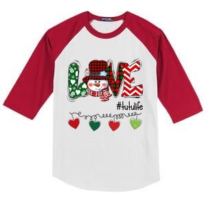 Love Tutu Life Snow Xmas Happy Family Merry Christmas Cute Gift Kids Colorblock Raglan Jersey