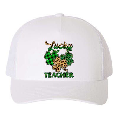 Lucky Teacher Leopard Shamrock Happy St Patricks Day Outfit Yupoong Adult 5-Panel Trucker Hat