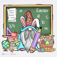 Love Teacher Life Easter Gnome Egg Hunting Basket Easter Day Gift Tall T-Shirt
