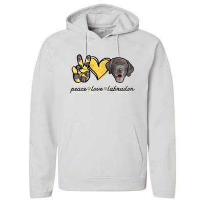 Labrador T Lab Dog Peace Love Labrador Retriever Performance Fleece Hoodie