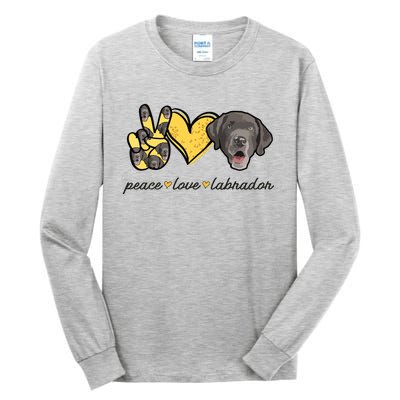 Labrador T Lab Dog Peace Love Labrador Retriever Tall Long Sleeve T-Shirt