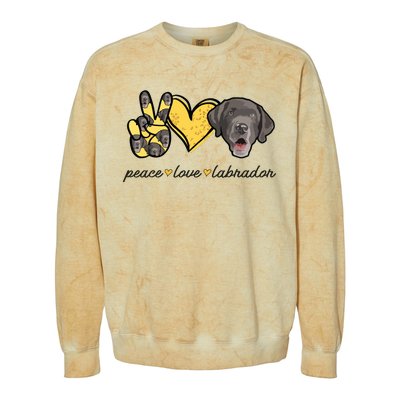 Labrador T Lab Dog Peace Love Labrador Retriever Colorblast Crewneck Sweatshirt