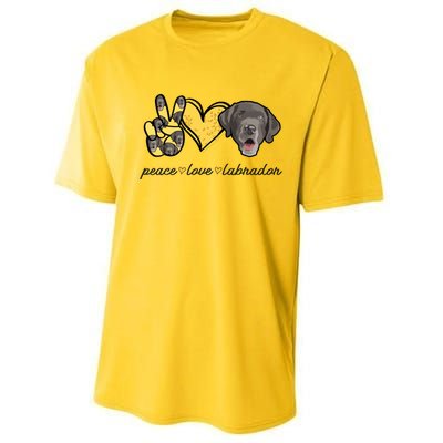 Labrador T Lab Dog Peace Love Labrador Retriever Performance Sprint T-Shirt