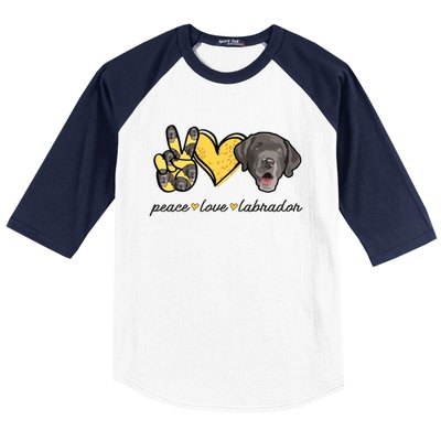 Labrador T Lab Dog Peace Love Labrador Retriever Baseball Sleeve Shirt