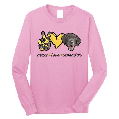 Labrador T Lab Dog Peace Love Labrador Retriever Long Sleeve Shirt