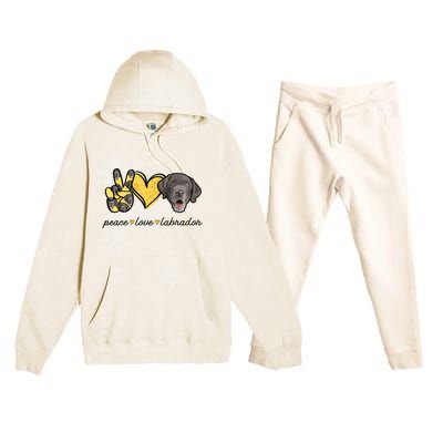 Labrador T Lab Dog Peace Love Labrador Retriever Premium Hooded Sweatsuit Set