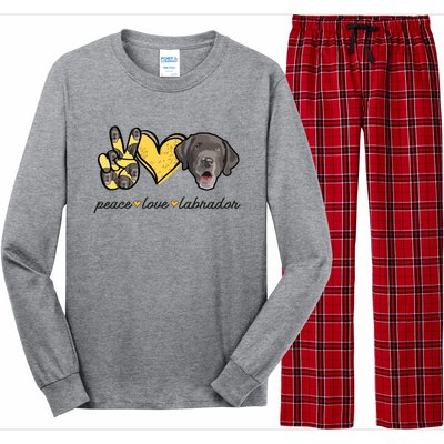 Labrador T Lab Dog Peace Love Labrador Retriever Long Sleeve Pajama Set