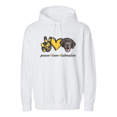 Labrador T Lab Dog Peace Love Labrador Retriever Garment-Dyed Fleece Hoodie