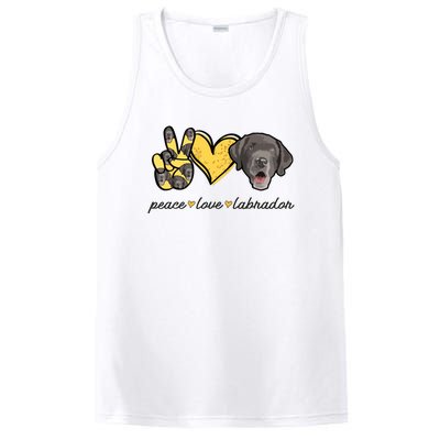 Labrador T Lab Dog Peace Love Labrador Retriever PosiCharge Competitor Tank