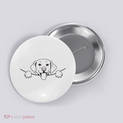 Labrador T Lab Dog Yellow Black Labrador Retriever Button