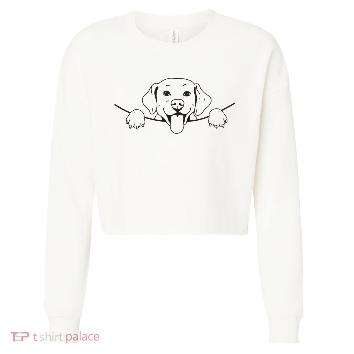 Labrador T Lab Dog Yellow Black Labrador Retriever Cropped Pullover Crew