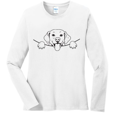 Labrador T Lab Dog Yellow Black Labrador Retriever Ladies Long Sleeve Shirt