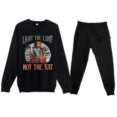 Light The Lamp Not The Rat Christmas Funny Holiday Rat Premium Crewneck Sweatsuit Set