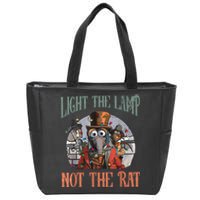 Light The Lamp Not The Rat Christmas Funny Holiday Rat Zip Tote Bag