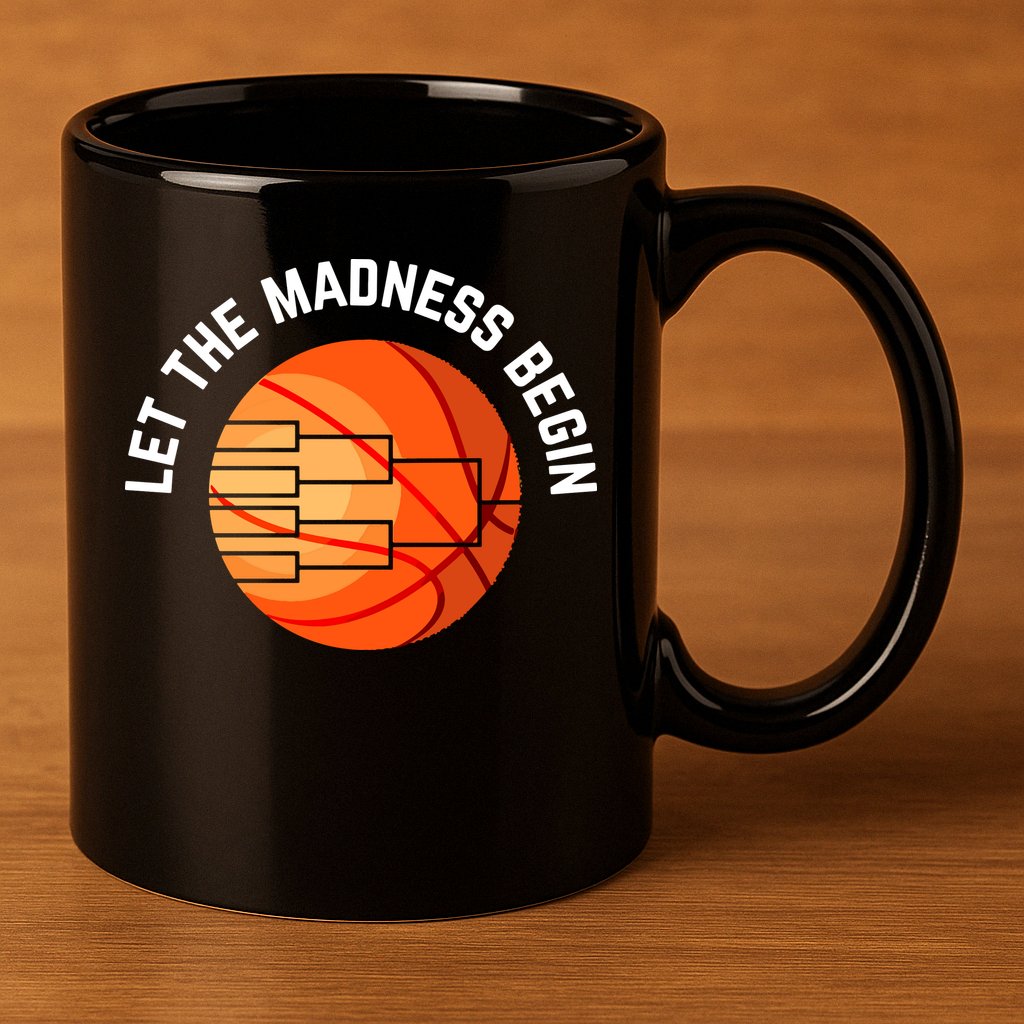 Let The Madness Begin Long Sleeve Basketball 11oz C Handle Ceramic Mug