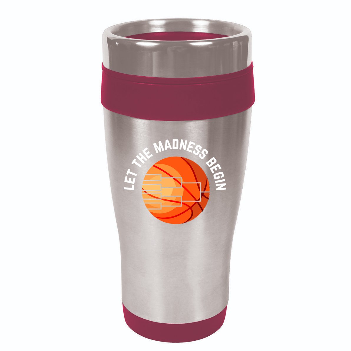 Let The Madness Begin Long Sleeve Basketball 16oz Travel Tumbler