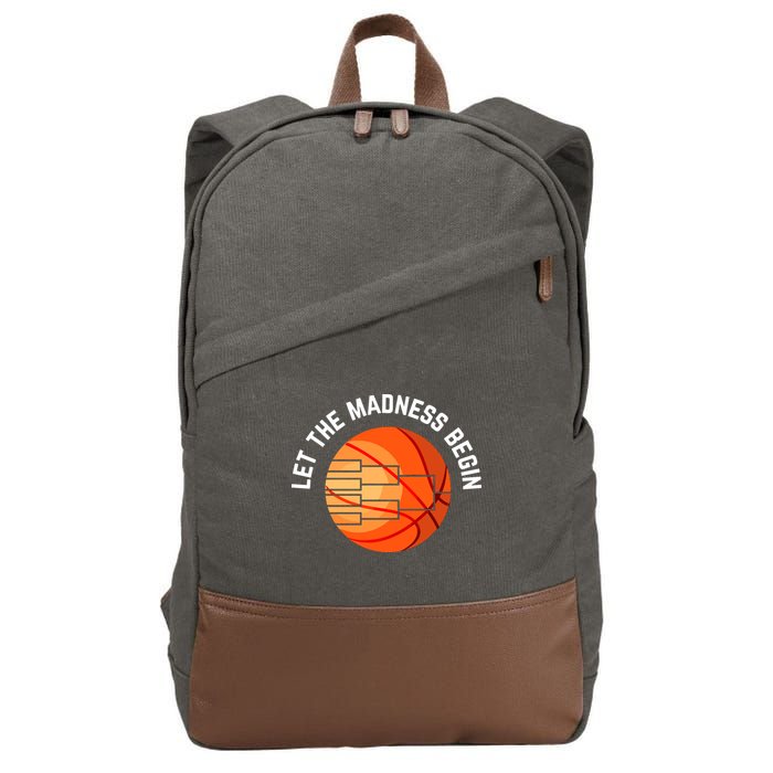 Let The Madness Begin Long Sleeve Basketball Cotton Canvas Backpack