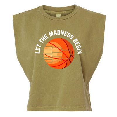 Let The Madness Begin Long Sleeve Basketball Garment-Dyed Women's Muscle Tee