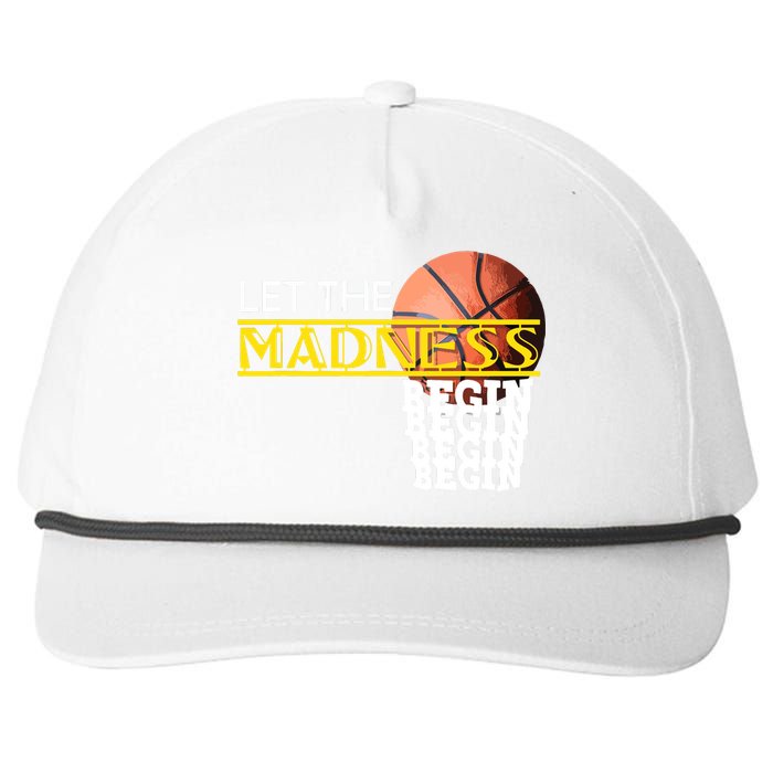 Let The Madness Begin Novelty Basketball Snapback Five-Panel Rope Hat