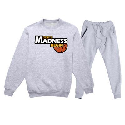 Let The Madness Begin Novelty Basketball Premium Crewneck Sweatsuit Set