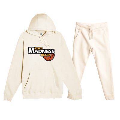 Let The Madness Begin Novelty Basketball Premium Hooded Sweatsuit Set