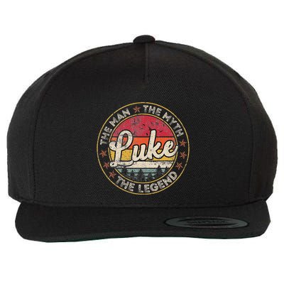 Luke The Man The Myth The Legend Personalized Name Wool Snapback Cap