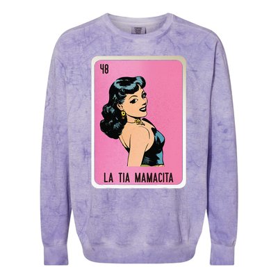 La Tia Mamacita Mexican Slang Chicano Bingo Cards Colorblast Crewneck Sweatshirt