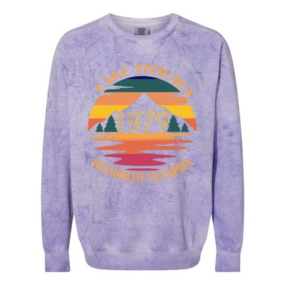 Lake Titicaca Motorboat Champion Vintage Colorblast Crewneck Sweatshirt