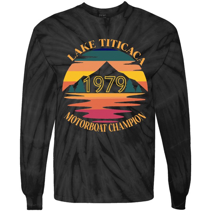 Lake Titicaca Motorboat Champion Vintage Tie-Dye Long Sleeve Shirt