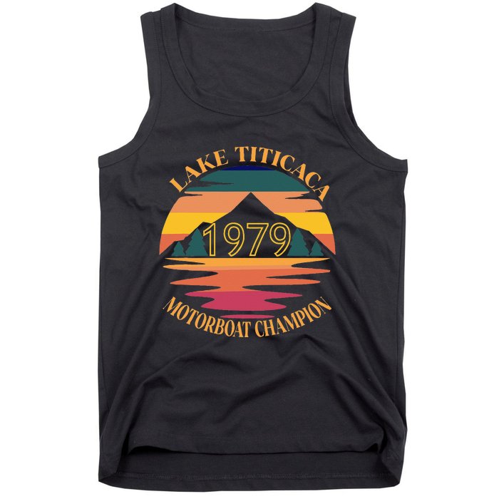 Lake Titicaca Motorboat Champion Vintage Tank Top