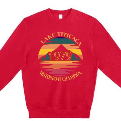 Lake Titicaca Motorboat Champion Vintage Premium Crewneck Sweatshirt