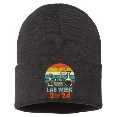 Laboratory Tech Medical Technician Scientist Lab Week 2024 Sustainable Knit Beanie