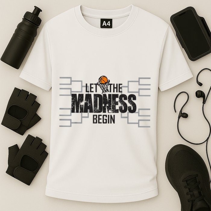Let The Madness Begin College March Brackets Tournament Cooling Performance Crew T-Shirt