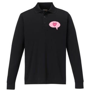 Love Text Message Performance Long Sleeve Polo