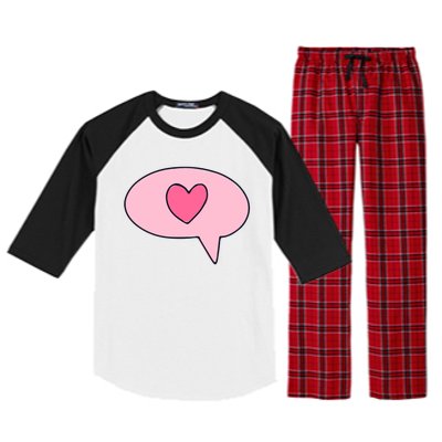 Love Text Message Raglan Sleeve Pajama Set