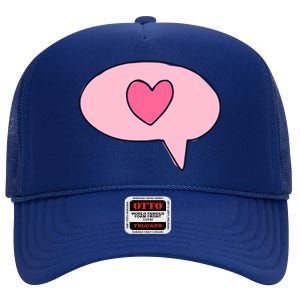 Love Text Message High Crown Mesh Back Trucker Hat