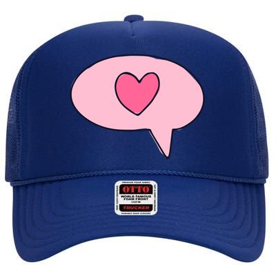 Love Text Message High Crown Mesh Back Trucker Hat