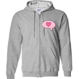 Love Text Message Full Zip Hoodie