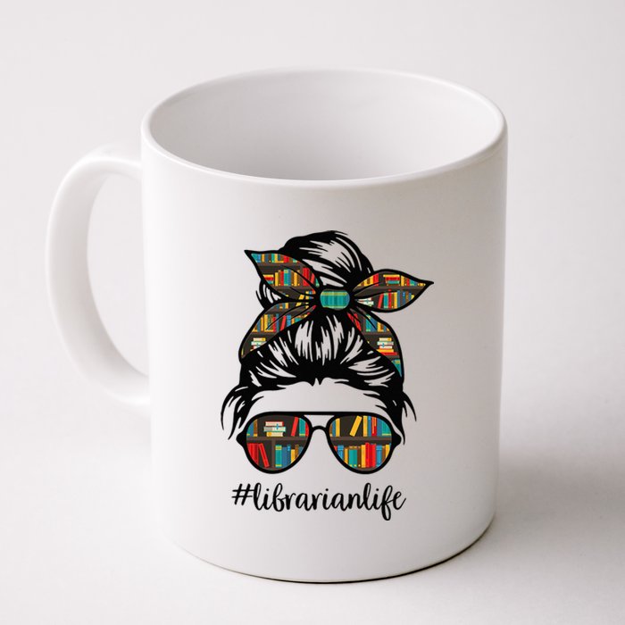 Librarian Teacher Messy Bun Life Book Library Back to School Coffee Mug