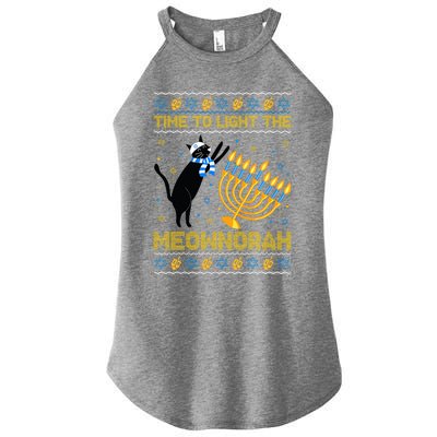 Light The Meownorah Jewish Cat Menorah Ugly Hanukkah Women’s Perfect Tri Rocker Tank