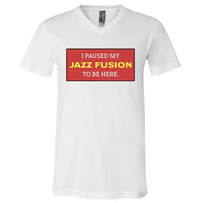 Lonious Thee Monk I Paused My Jazz Fusion To Be Here V-Neck T-Shirt