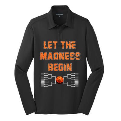 Let The Madness Begin Basketball Hoodie Silk Touch Performance Long Sleeve Polo