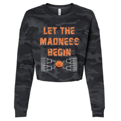 Let The Madness Begin Basketball Cropped Pullover Crew