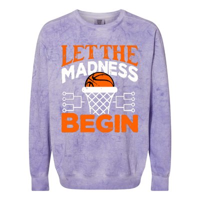 Let The Madness Begin College Madness Basketball Hoodie Colorblast Crewneck Sweatshirt