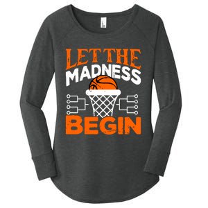 Let The Madness Begin College Madness Basketball Hoodie Women's Perfect Tri Tunic Long Sleeve Shirt